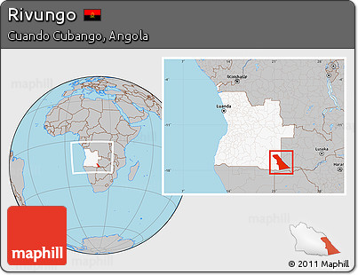 Gray Location Map of Rivungo, highlighted country, within the entire country