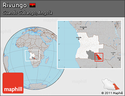 Gray Location Map of Rivungo, highlighted country, highlighted parent region, within the entire country