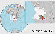 Gray Location Map of Rivungo, highlighted country, highlighted parent region, within the entire country