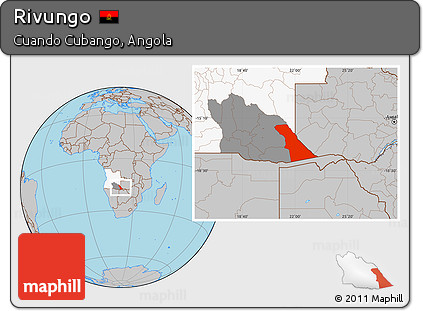Gray Location Map of Rivungo, highlighted country, highlighted parent region