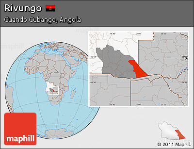 Gray Location Map of Rivungo, highlighted country, highlighted parent region