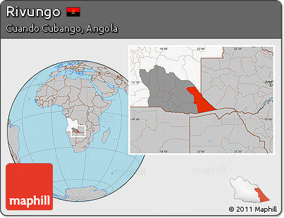 Gray Location Map of Rivungo, highlighted country, highlighted parent region