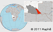 Gray Location Map of Rivungo, highlighted country, highlighted parent region