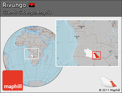 Gray Location Map of Rivungo, highlighted parent region, within the entire country, hill shading