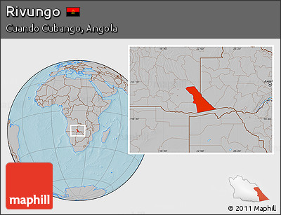 Gray Location Map of Rivungo, hill shading
