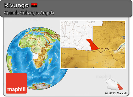 Physical Location Map of Rivungo, highlighted country