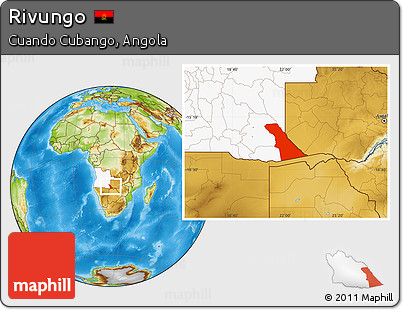 Physical Location Map of Rivungo, highlighted country