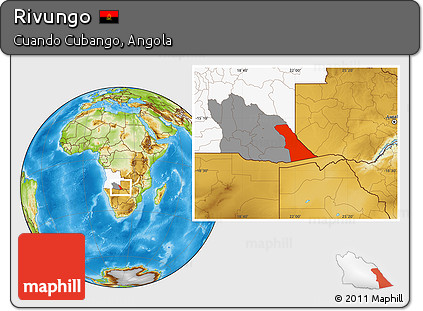 Physical Location Map of Rivungo, highlighted country, highlighted parent region