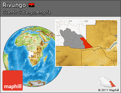 Physical Location Map of Rivungo, highlighted country, highlighted parent region
