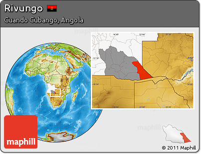 Physical Location Map of Rivungo, highlighted country, highlighted parent region
