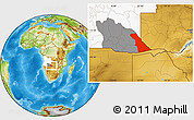 Physical Location Map of Rivungo, highlighted country, highlighted parent region