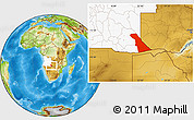 Physical Location Map of Rivungo, highlighted country
