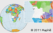 Political Location Map of Rivungo, highlighted country, within the entire country