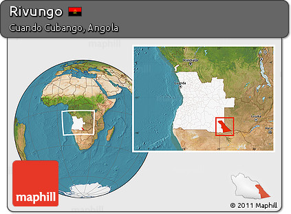 Satellite Location Map of Rivungo, highlighted country, within the entire country