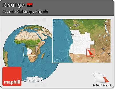 Satellite Location Map of Rivungo, highlighted country, within the entire country