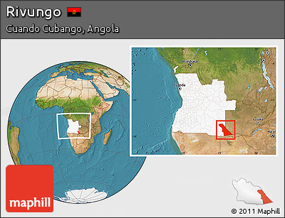 Satellite Location Map of Rivungo, highlighted country, within the entire country
