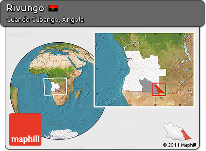 Satellite Location Map of Rivungo, highlighted country, highlighted parent region, within the entire country