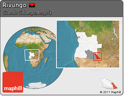 Satellite Location Map of Rivungo, highlighted country, highlighted parent region, within the entire country