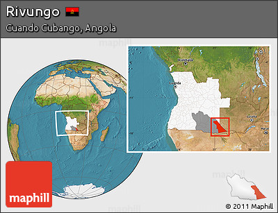 Satellite Location Map of Rivungo, highlighted country, highlighted parent region, within the entire country