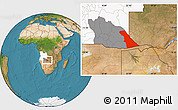 Satellite Location Map of Rivungo, highlighted country, highlighted parent region