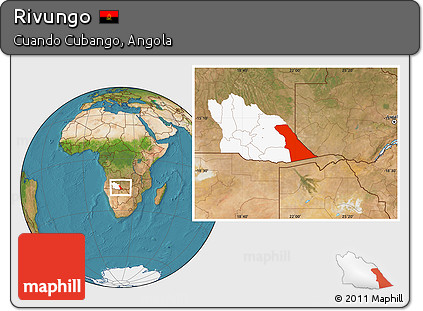 Satellite Location Map of Rivungo, highlighted parent region
