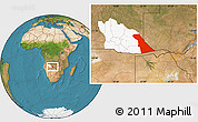 Satellite Location Map of Rivungo, highlighted parent region