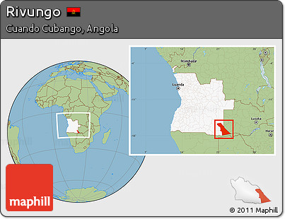 Savanna Style Location Map of Rivungo, highlighted country, within the entire country