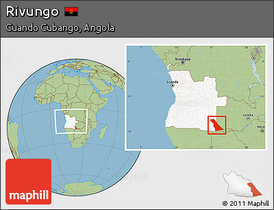 Savanna Style Location Map of Rivungo, highlighted country, within the entire country