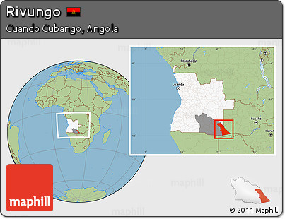 Savanna Style Location Map of Rivungo, highlighted country, highlighted parent region, within the entire country