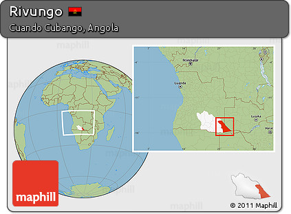 Savanna Style Location Map of Rivungo, highlighted parent region, within the entire country