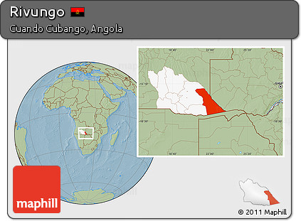 Savanna Style Location Map of Rivungo, highlighted parent region, hill shading