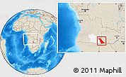 Shaded Relief Location Map of Rivungo, highlighted parent region, within the entire country