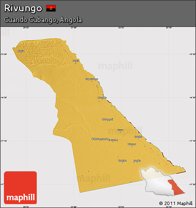 Physical Map of Rivungo, cropped outside
