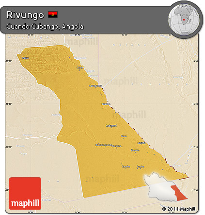 Physical Map of Rivungo, lighten