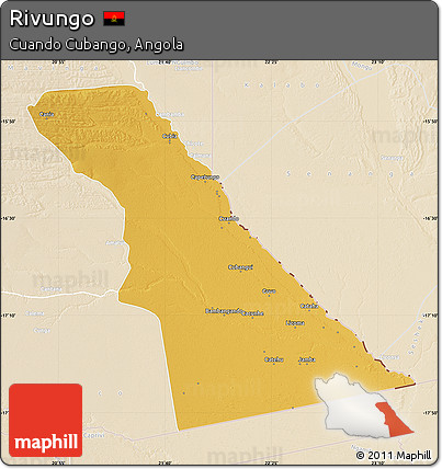 Physical Map of Rivungo, lighten