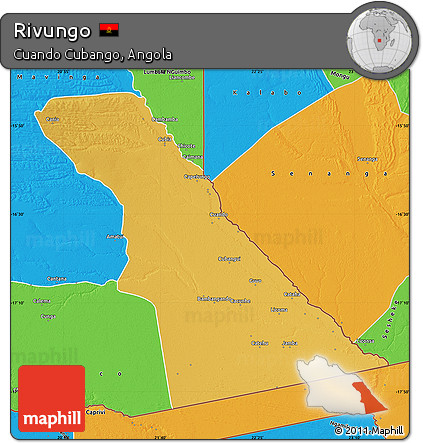 Physical Map of Rivungo, political outside