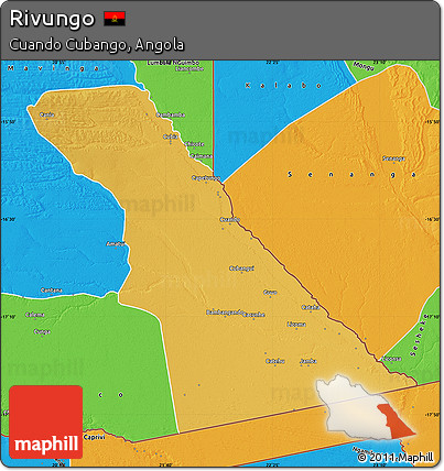 Physical Map of Rivungo, political outside