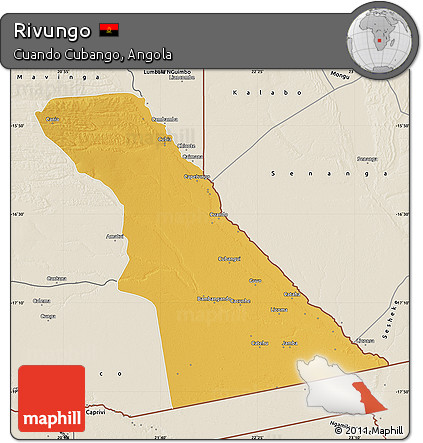 Physical Map of Rivungo, shaded relief outside