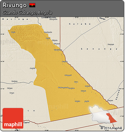 Physical Map of Rivungo, shaded relief outside