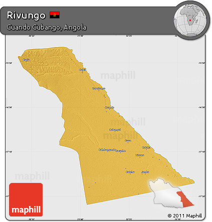 Physical Map of Rivungo, single color outside