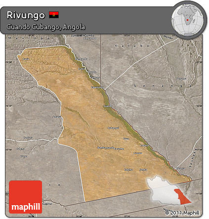 Satellite Map of Rivungo, semi-desaturated