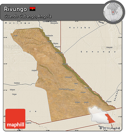 Satellite Map of Rivungo, shaded relief outside
