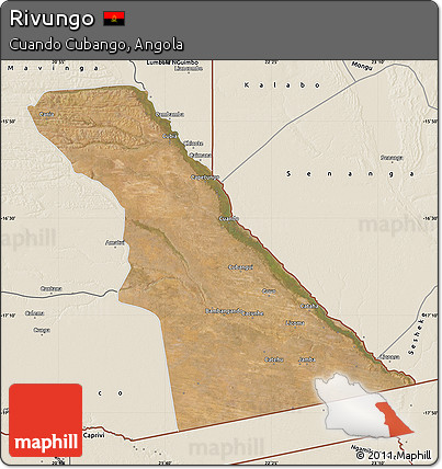 Satellite Map of Rivungo, shaded relief outside