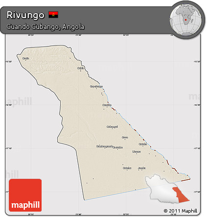 Shaded Relief Map of Rivungo, cropped outside