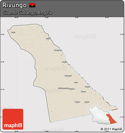 Shaded Relief Map of Rivungo, cropped outside
