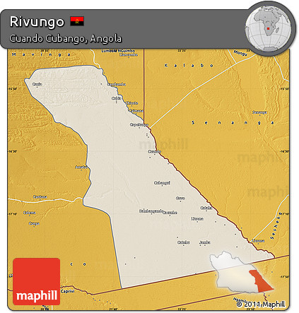 Shaded Relief Map of Rivungo, physical outside