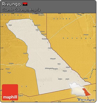 Shaded Relief Map of Rivungo, physical outside