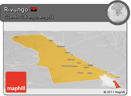 Physical Panoramic Map of Rivungo, lighten, desaturated
