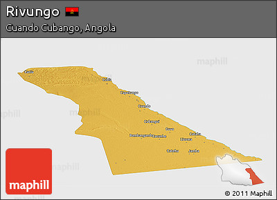 Physical Panoramic Map of Rivungo, single color outside