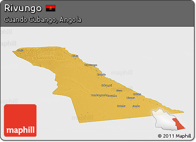 Physical Panoramic Map of Rivungo, single color outside